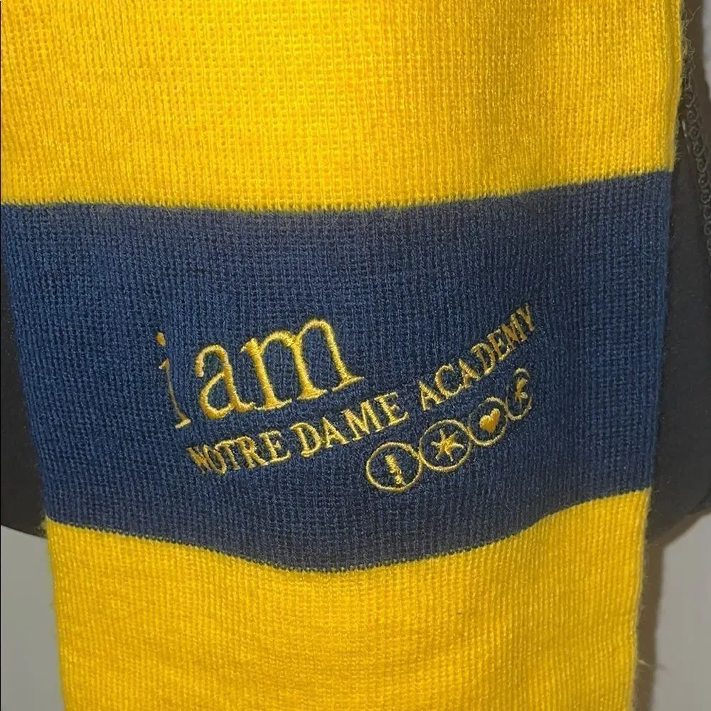 Note dame academy Yellow and Blue Striped Scarf
